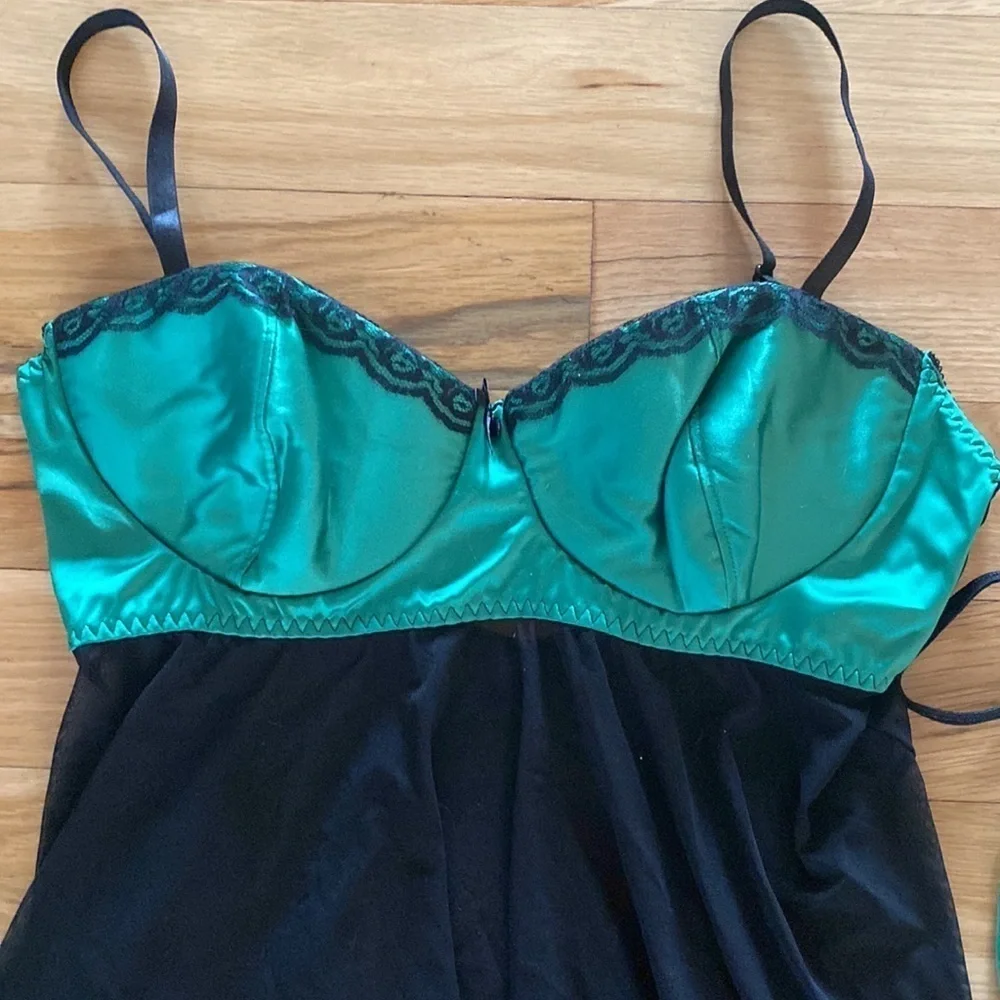 Coquette Babydoll Set Green NWT XL